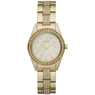 DKNY Womens NY8398 Goldtone Mother of Pearl Dial Watch Today $139.99