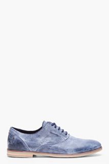 Diesel Navy Buffalo Leather Thor Shoes for men