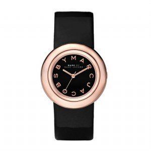 New MARC by MARC JACOBS MBM8558 Womens Rose Gold Tone Black Patent
