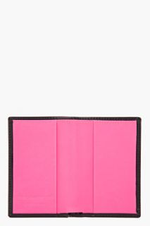 Comme Des Garçons Wallets Black And Pink Patent Card Holder for men