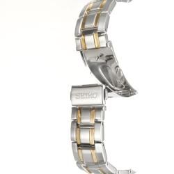 Seiko Mens Bracelet Two tone Steel Quartz Diamond Watch