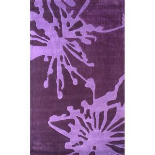 Handmade Alexa Purple Norwegian Sky Fireworks Splash Rug (4 x 6