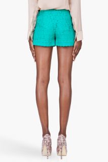 Diane Von Furstenberg Mint Paisley Lace Naple Shorts for women