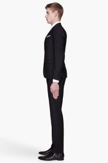 Neil Barrett Black 2 button Peak Rever Skinny Suit for men