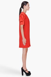 Chloe Red Silk Sleeve Crepe Dress for women