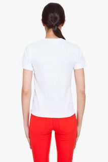 Comme Des Garçons Play  White Play Print T shirt for women