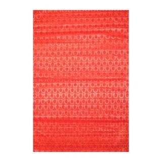 Indo Hand tufted Flat Weave Red/ Rose Kilim Rug (56 x 8)