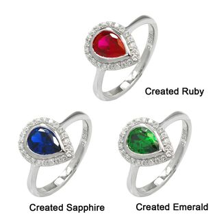 De Buman Sterling Silver Gemstone and Cubic Zirconia RIng