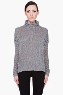 Theory Silver Tone Ademia Turtleneck  for women