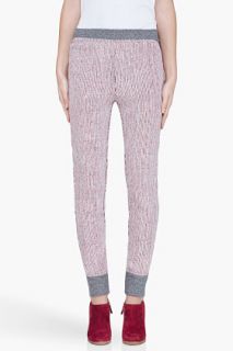 T By Alexander Wang Red And Grey Striped Lounge Pants for women