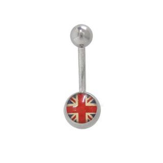 British Flag Belly Button Ring Surgical Steel Jewelry
