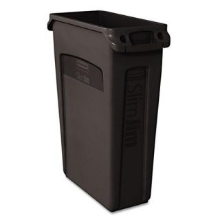Rubbermaid Black Slim Jim 23 gallon Venting Channel Receptacle Today