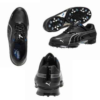 Puma Mens Harpia Black/ Silver/ Blue Golf Shoes