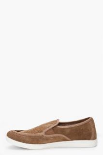 Diesel Brown Suede Rus Shoes for men