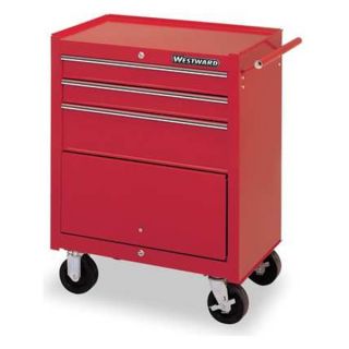 Westward 3W031 Roller Cabinet, 3 Dr, 26 1/2 In, Red