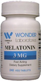 Melatonin 3mg Fast Acting Dietary Supplement   240 Veg