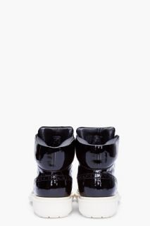 Alejandro Ingelmo Black Patent Leather Wooster Brogue Boots for men