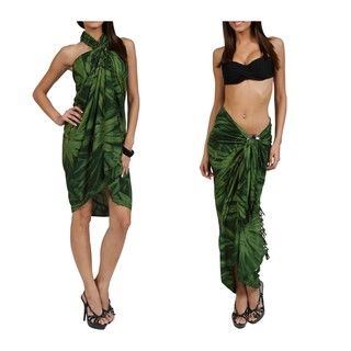 Embroidered Dark Green Tie dye Sarong (Indonesia)