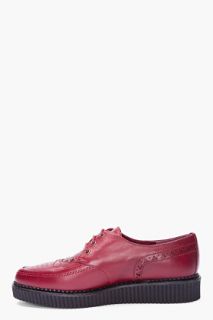 Marc By Marc Jacobs Burgundy Leather Oxford Shoes for women