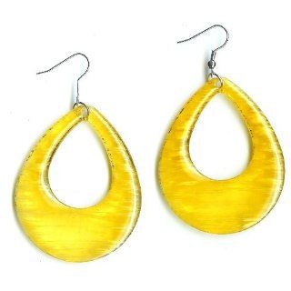 Beautiful Yellow Earrings   2& 1/4 Inches Long
