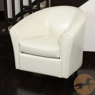 Napoli Ivory Bonded Leather Club Chair