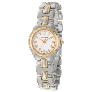 Accutron Barcelona Womens Stainless Steel and Yellow Gold Plated
