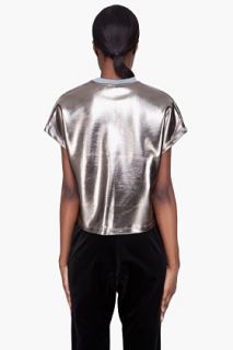 Neil Barrett Metallic Silver Poncho Blouse for women