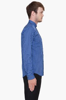 Tiger Of Sweden Blue Bold Gingham Thornie Shirt for men