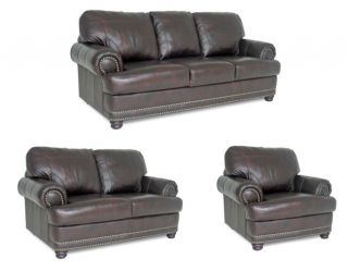 Spencer Leather Sofa/ Loveseat & Chair Set
