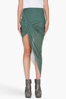 Helmut Lang Green Asymmetric Skirt for women