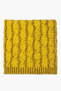 Kenzo Mustard Wool Knit Scarf for men