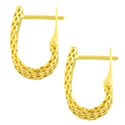14k Yellow Gold U shaped Hoop Earrings