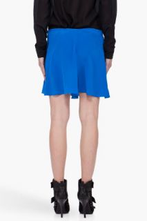 Co Blue Silk Drawstring Skirt for women