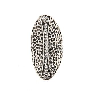 Cam & Zooey Silvertone Clear Crystal Stretch Ring