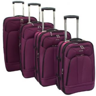 Kemyer 4 Piece Expandable Upright Luggage Set   Purple
