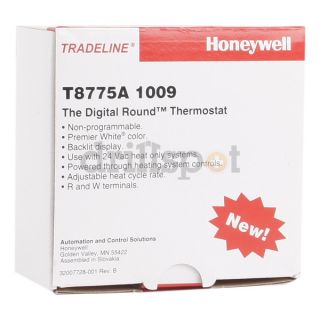 Honeywell T8775A1009 Digital Thermostat, Heat Only, Nonprogram