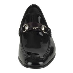 Gucci Black Patent Leather Horsebit Loafers