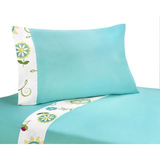 Sweet JoJo Designs Turquoise and Lime Layla Bedding Collection Cotton