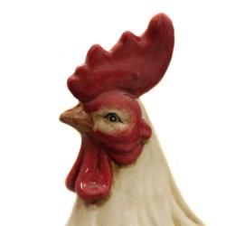 Hand Painted Ceramic Perched Rooster Figurine
