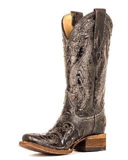  Corral Womens Vintage Black Python Inlay Boot   A2402 Shoes
