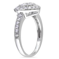 Miadora Sterling Silver White Sapphire Heart Ring