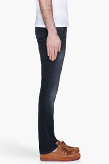 Nudie Jeans Deep Indigo Faded Organic Cotton Thin Finn Jeans for men