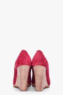 Chloe Maroon Suede Wedges for women