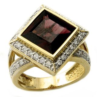 Beverly Hills Charm 14k Yellow Gold Rhodolite and 1/2ct TDW Diamond