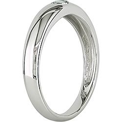 Miadora 10k White Gold and White Sapphire Ring