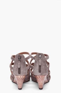 Barbara Bui Strappy Python Wedge Sandals for women