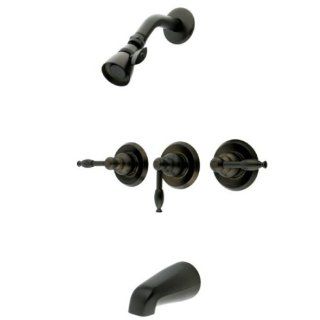 Kingston Brass KB235KL Tub and Shower Faucet with 3 Handle, Oil Rubbed