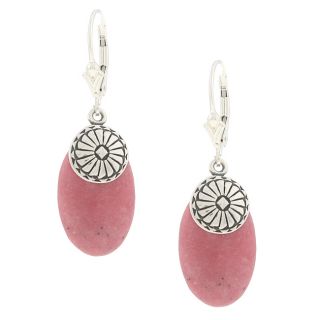 Southwest Moon Sterling Silver Rhodonite Leverback Earrings Today $21