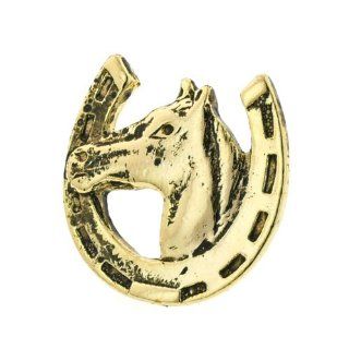 Horse head and horse shoe tie tac with presentation box. Made in the