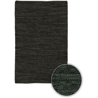 Hand woven Mandara Charcoal Leather Rug (26 x 76) Today $75.99